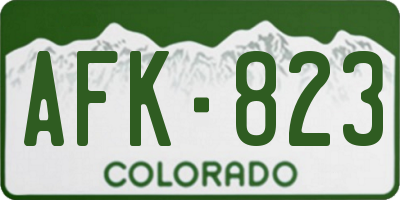 CO license plate AFK823