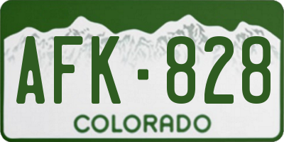 CO license plate AFK828