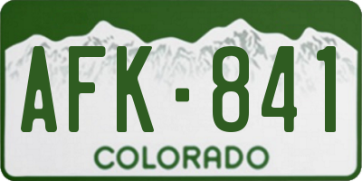 CO license plate AFK841