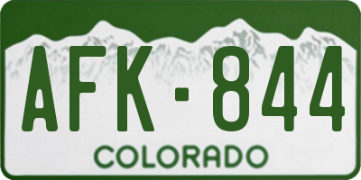 CO license plate AFK844