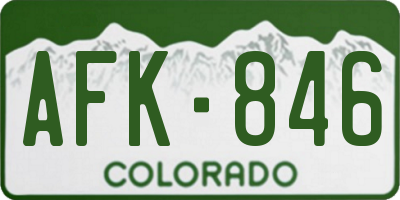 CO license plate AFK846