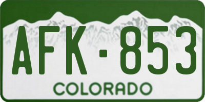 CO license plate AFK853