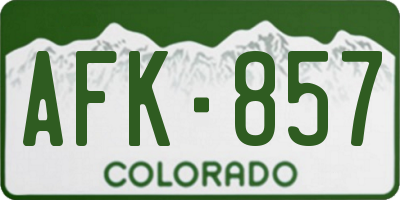 CO license plate AFK857