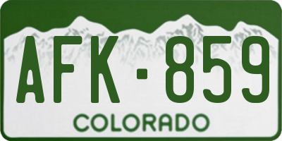 CO license plate AFK859