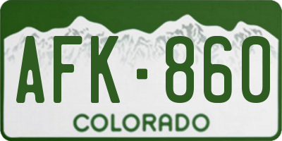 CO license plate AFK860
