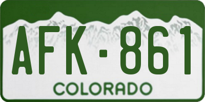 CO license plate AFK861