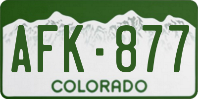 CO license plate AFK877
