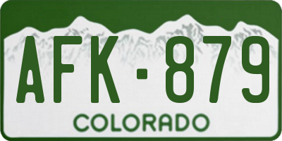 CO license plate AFK879