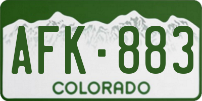 CO license plate AFK883