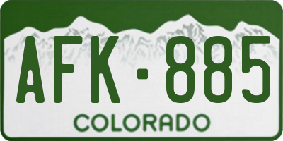 CO license plate AFK885