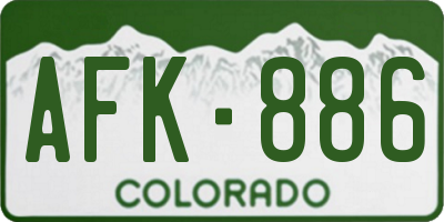 CO license plate AFK886