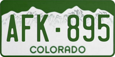 CO license plate AFK895