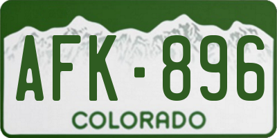 CO license plate AFK896