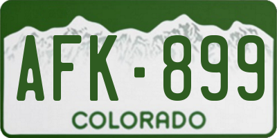 CO license plate AFK899