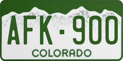 CO license plate AFK900