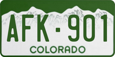 CO license plate AFK901