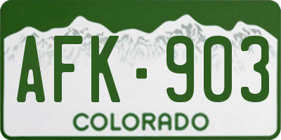 CO license plate AFK903