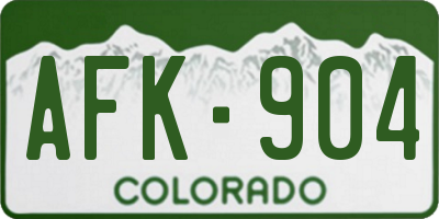 CO license plate AFK904