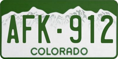 CO license plate AFK912