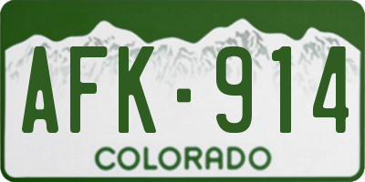 CO license plate AFK914
