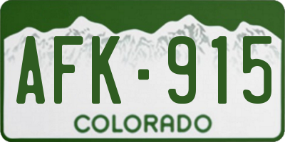 CO license plate AFK915