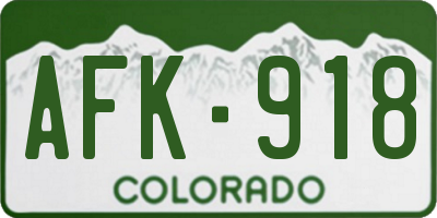 CO license plate AFK918