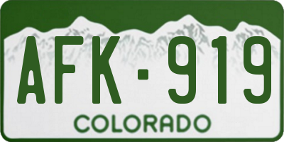 CO license plate AFK919
