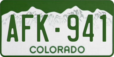 CO license plate AFK941