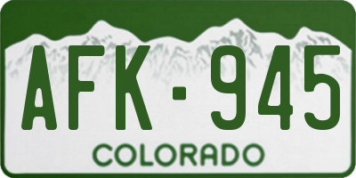CO license plate AFK945