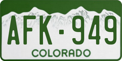 CO license plate AFK949