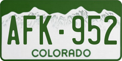 CO license plate AFK952