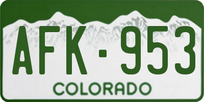 CO license plate AFK953