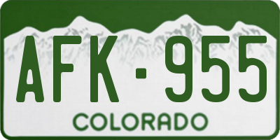 CO license plate AFK955