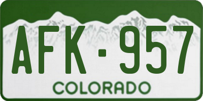CO license plate AFK957