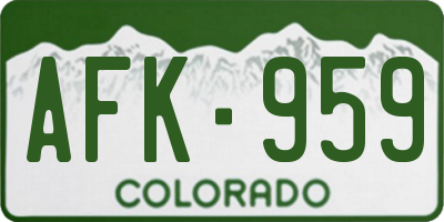 CO license plate AFK959