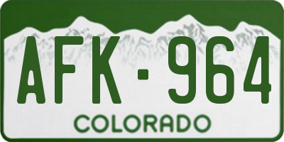 CO license plate AFK964
