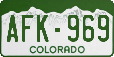 CO license plate AFK969