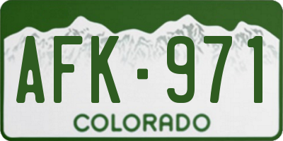 CO license plate AFK971