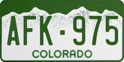 CO license plate AFK975