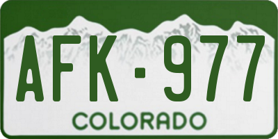 CO license plate AFK977