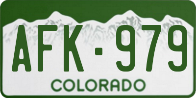 CO license plate AFK979
