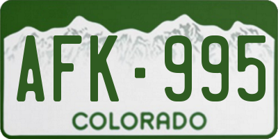 CO license plate AFK995