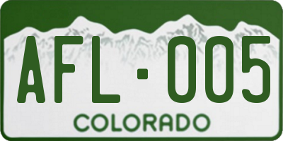 CO license plate AFL005