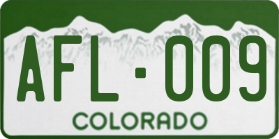 CO license plate AFL009