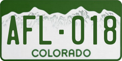 CO license plate AFL018