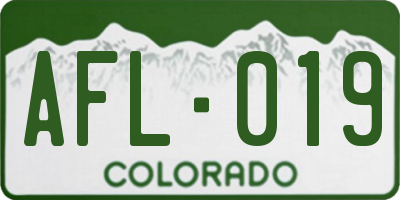 CO license plate AFL019