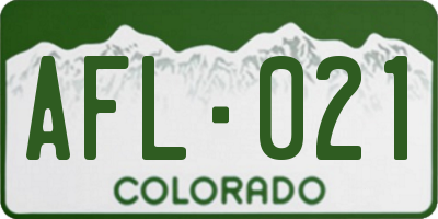 CO license plate AFL021