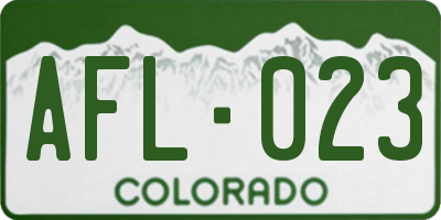 CO license plate AFL023