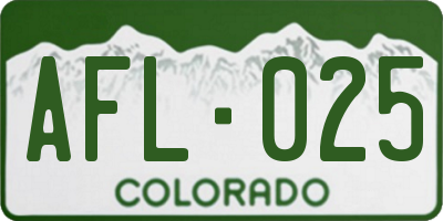 CO license plate AFL025
