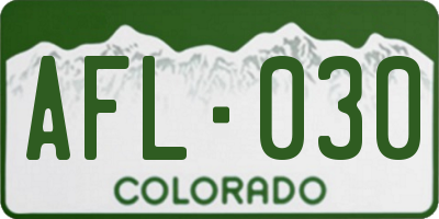 CO license plate AFL030